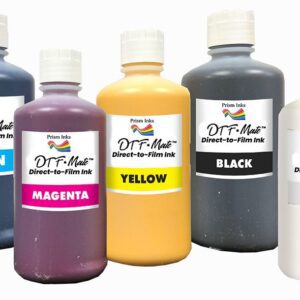 DTF ink (CMYK + WHITE 500ML EACH COLOR)